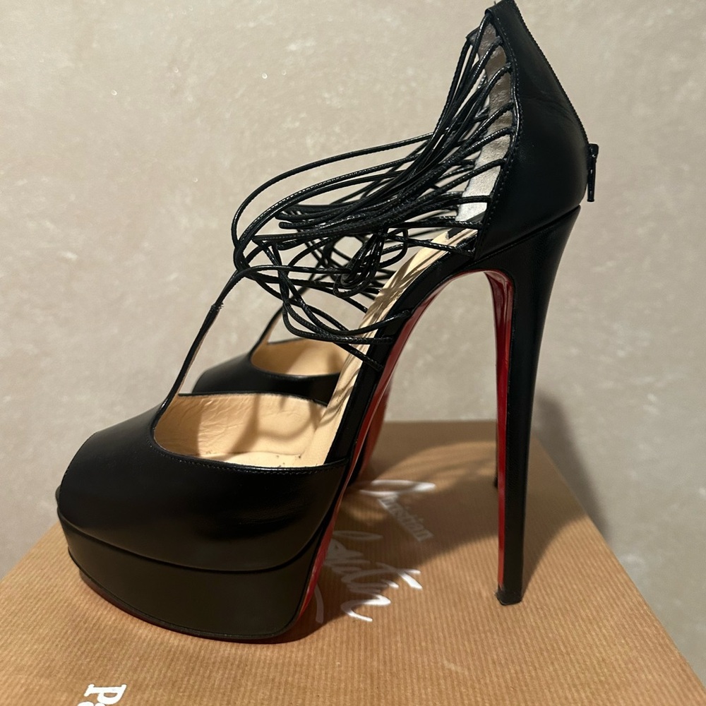 Christian Louboutin Daffodile 160 Leather Ankle Strap Shoes